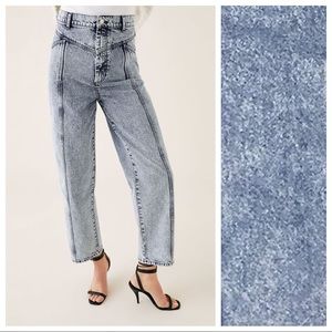 NWT. Zara Acid Blue 80'S Baggy Fit Jeans. Size 2.